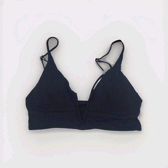 L*Space LSPACE Pointelle Rib Siren Bikini Top Womens Size XL Black NWT MSRP $114 - Picture 1 of 16